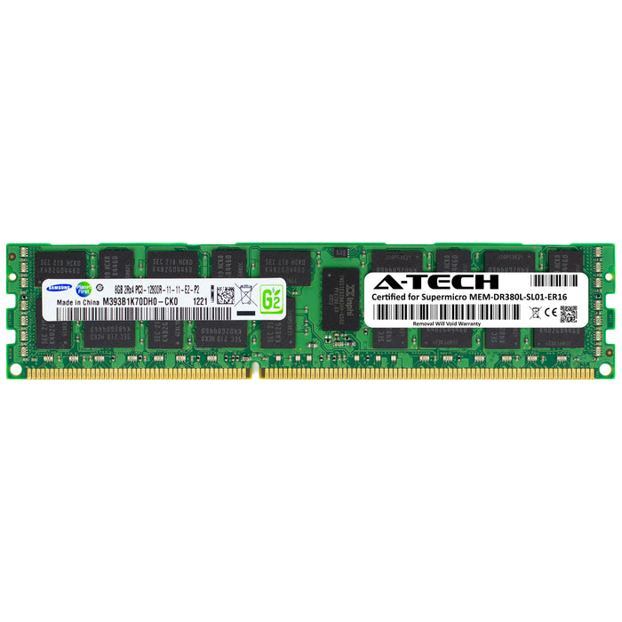 MEM-DR380L-SL01-ER16 Supermicro Certified 8GB DDR3 PC3-12800R RDIMM Memory RAM Module (Samsung M393B1K70DH0-CK0)