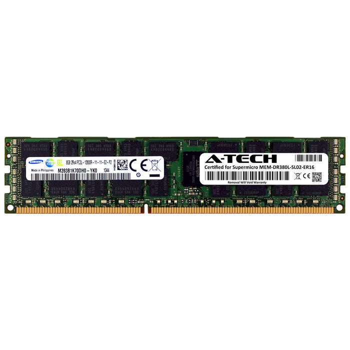 MEM-DR380L-SL02-ER16 Supermicro Certified 8GB DDR3/DDR3L PC3L-12800R RDIMM Memory RAM Module (Samsung M393B1K70DH0-YK0)