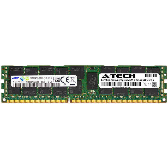 MEM-DR316L-SL01-ER16 Supermicro Certified 16GB DDR3 PC3-12800R RDIMM Memory RAM Module (Samsung M393B2G70BH0-CK0)