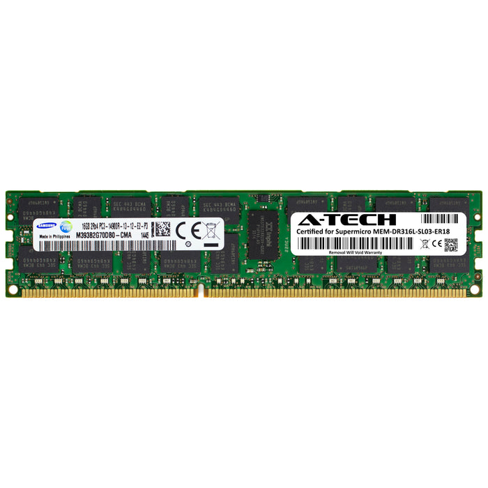 MEM-DR316L-SL03-ER18 Supermicro Certified 16GB DDR3 PC3-14900R RDIMM Memory RAM Module (Samsung M393B2G70DB0-CMA)