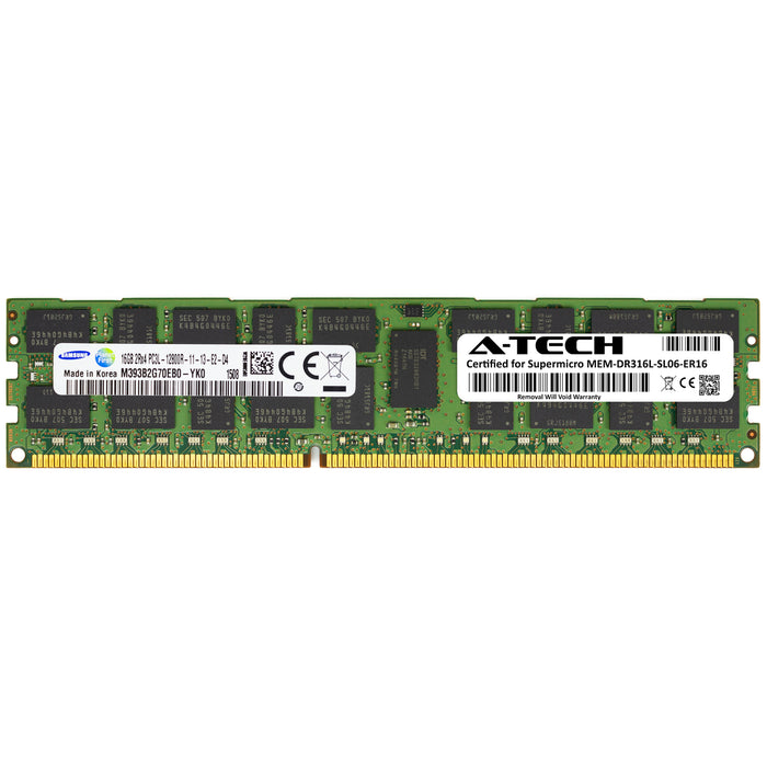 MEM-DR316L-SL06-ER16 Supermicro Certified 16GB DDR3/DDR3L PC3L-12800R RDIMM Memory RAM Module (Samsung M393B2G70EB0-YK0)
