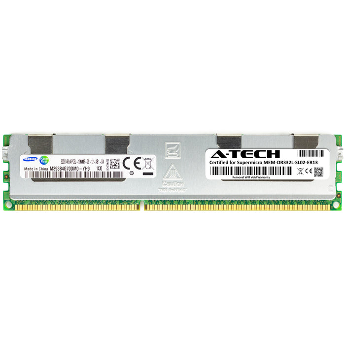 MEM-DR332L-SL02-ER13 Supermicro Certified 32GB DDR3/DDR3L PC3L-10600R RDIMM Memory RAM Module (Samsung M393B4G70DM0-YH9)