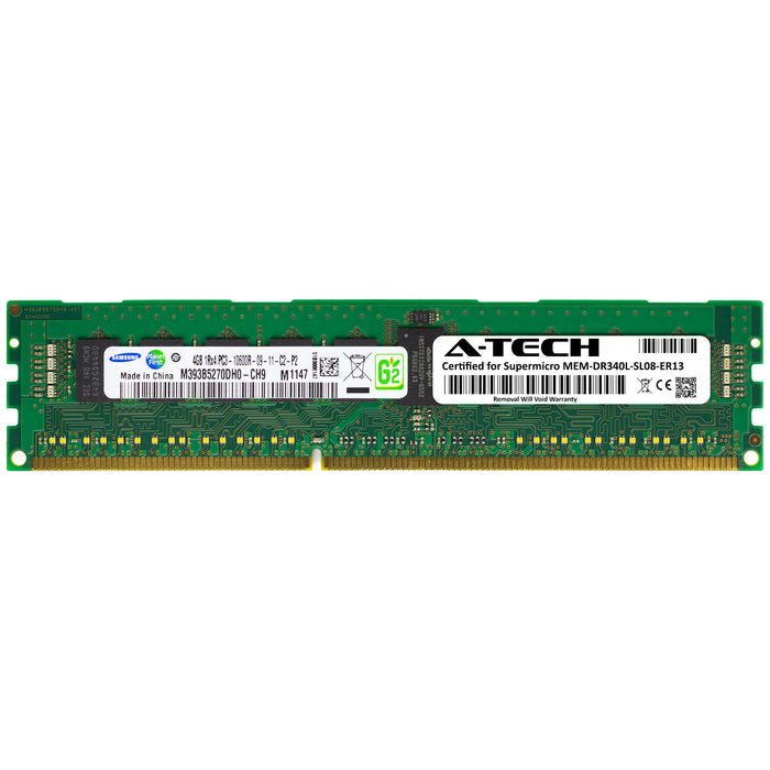 MEM-DR340L-SL08-ER13 Supermicro Certified 4GB DDR3 PC3-10600R RDIMM Memory RAM Module (Samsung M393B5270DH0-CH9)