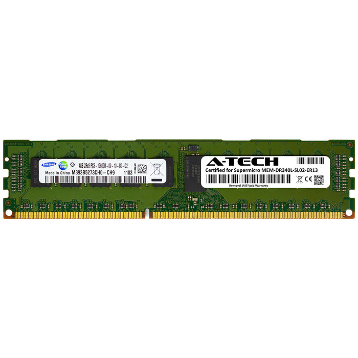 MEM-DR340L-SL02-ER13 Supermicro Certified 4GB DDR3 PC3-10600R RDIMM Memory RAM Module (Samsung M393B5273CH0-CH9)