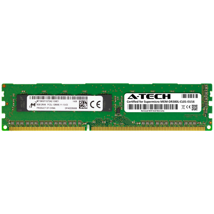 MEM-DR380L-CL01-EU16 Supermicro Certified 8GB DDR3/DDR3L PC3L-12800 UDIMM Memory RAM Module (Micron MT18KSF1G72AZ-1G6E1)