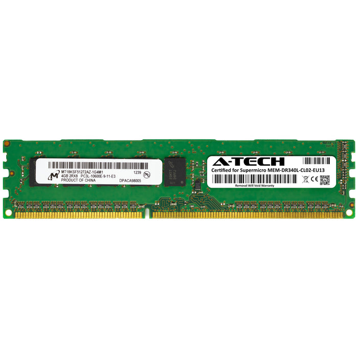 MEM-DR340L-CL02-EU13 Supermicro Certified 4GB DDR3/DDR3L PC3L-10600 UDIMM Memory RAM Module (Micron MT18KSF51272AZ-1G4M1)