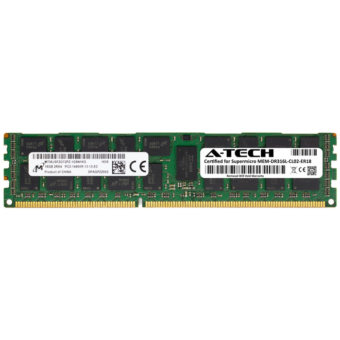 MEM-DR316L-CL02-ER18 Supermicro Certified 16GB DDR3 PC3-14900R RDIMM Memory RAM Module (Micron MT36JSF2G72PZ-1G9N1)