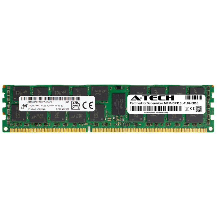 MEM-DR316L-CL02-ER16 Supermicro Certified 16GB DDR3/DDR3L PC3L-12800R RDIMM Memory RAM Module (Micron MT36KSF2G72PZ-1G6E1)