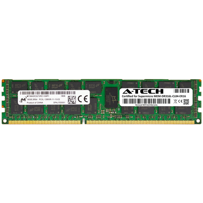 MEM-DR316L-CL04-ER16 Supermicro Certified 16GB DDR3/DDR3L PC3L-12800R RDIMM Memory RAM Module (Micron MT36KSF2G72PZ-1G6P1)