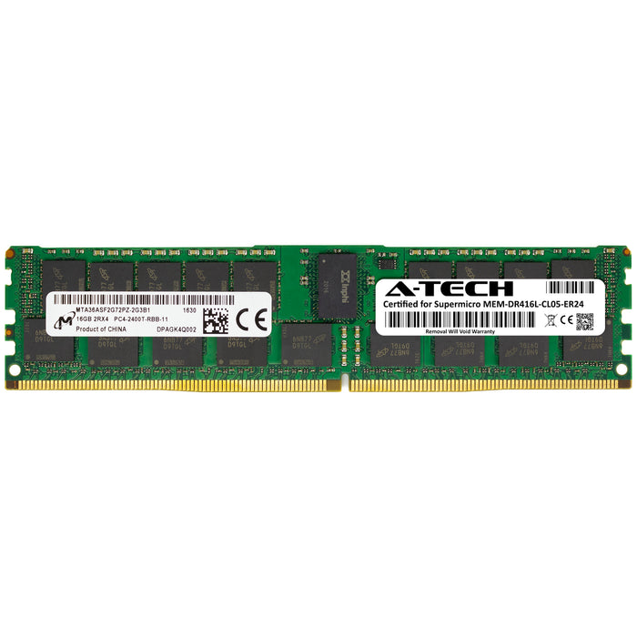 MEM-DR416L-CL05-ER24 Supermicro Certified 16GB DDR4 PC4-19200R RDIMM Memory RAM Module (Micron MTA36ASF2G72PZ-2G3B1)