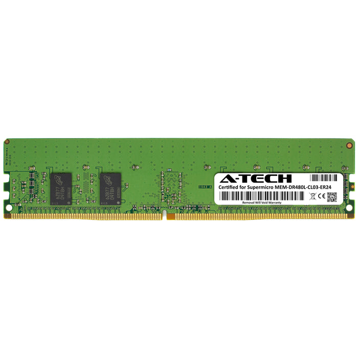 MEM-DR480L-CL03-ER24 Supermicro Certified 8GB DDR4 PC4-19200R RDIMM Memory RAM Module (Micron MTA9ASF1G72PZ-2G3B1)