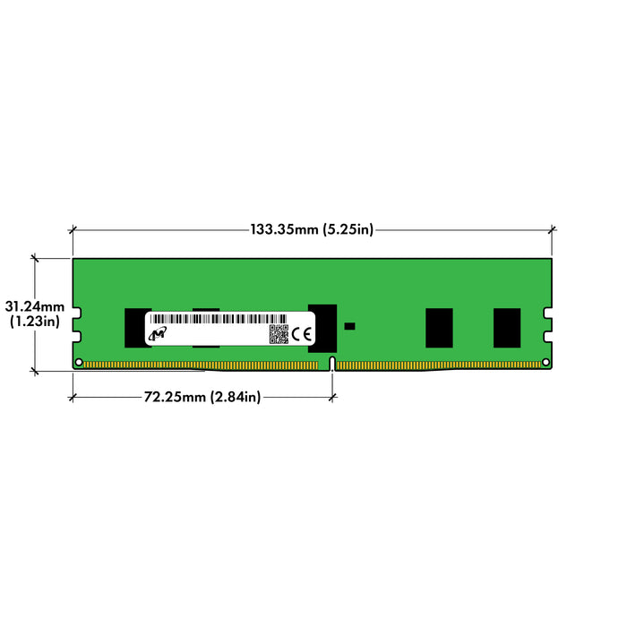 MTA9ASF51272PZ-2G1A2 - Micron RAM 4GB 1Rx8 PC4-17000 RDIMM DDR4 2133MHz ECC Registered Server Memory Module