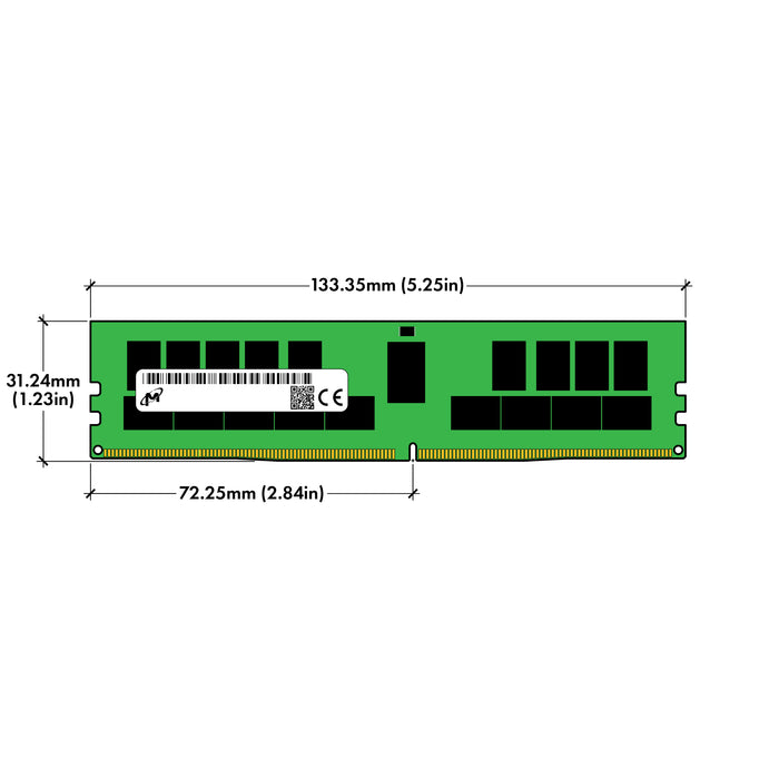 MTA36ASF4G72PZ-2G3B1 - Micron RAM 32GB 2Rx4 PC4-19200 RDIMM DDR4 2400MHz ECC Registered Server Memory Module