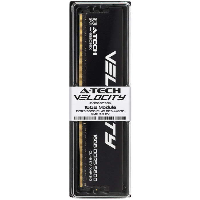 A-Tech Velocity RAM 16GB DDR5-5600 (PC5-44800) CL46 XMP 3.0 1.1V 288-Pin Non-ECC DIMM Desktop Gaming Memory (AV16G5D56X)