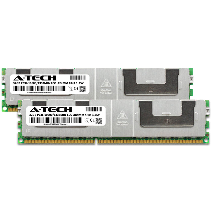 Dell PowerEdge R720 Memory RAM | 64GB Kit (2x32GB) 4Rx4 DDR3 1333MHz (PC3-10600) LRDIMM 1.35V