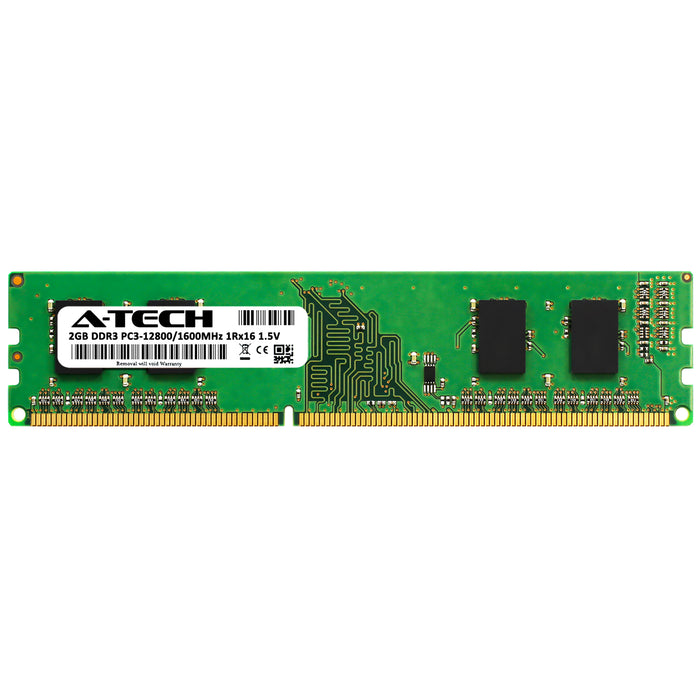 KVR16N11S6/2 - Kingston Equivalent RAM 2GB 1Rx16 PC3-12800 DIMM DDR3 1600MHz Non-ECC Unbuffered Desktop Memory Module