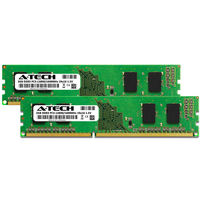 4GB Kit (2 x 2GB) DDR3-1600 (PC3-12800) DIMM SR x16 Desktop Memory RAM