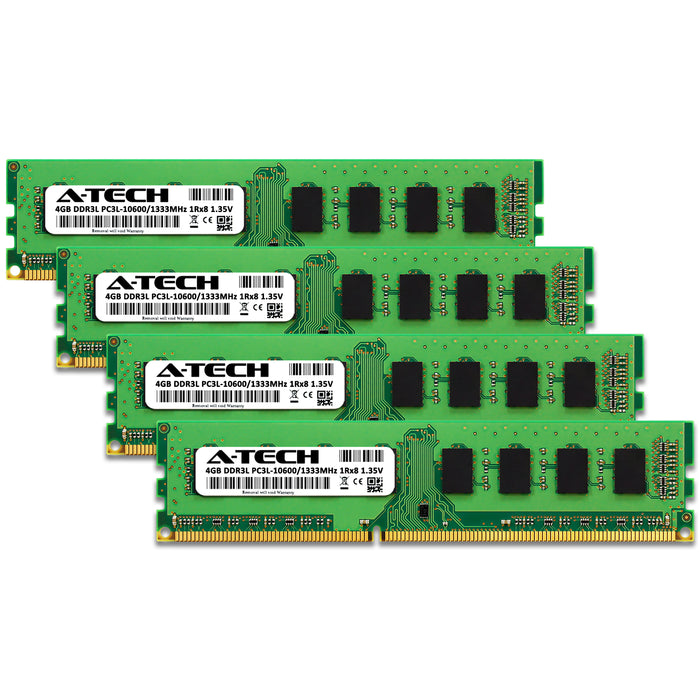 16GB Kit (4 x 4GB) DDR3L-1333 (PC3-10600) DIMM SR x8 Desktop Memory RAM
