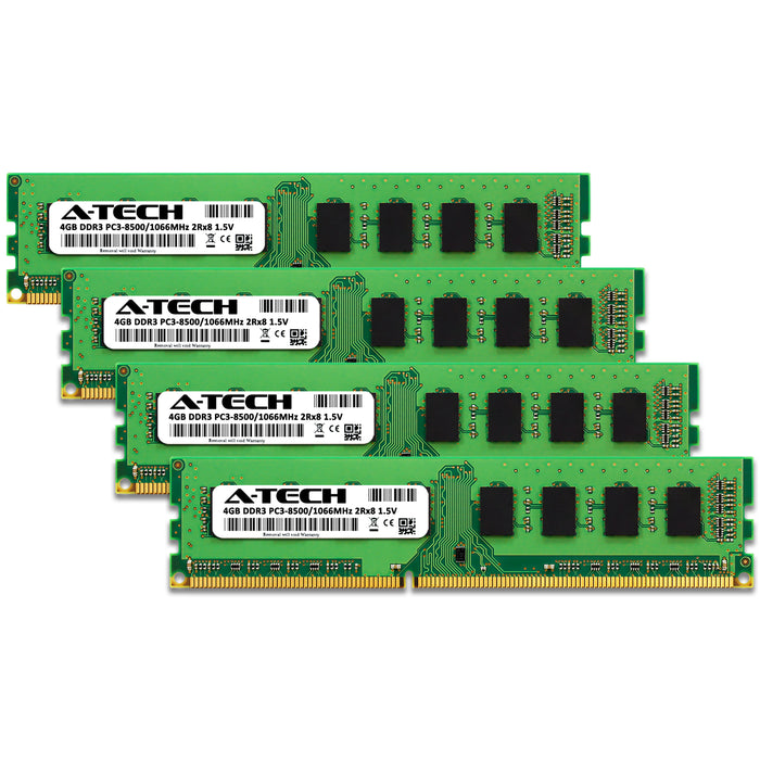 16GB Kit (4 x 4GB) DDR3-1066 (PC3-8500) DIMM DR x8 Desktop Memory RAM