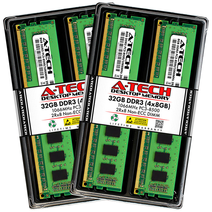 32GB Kit (4 x 8GB) DDR3-1066 (PC3-8500) DIMM DR x8 Desktop Memory RAM