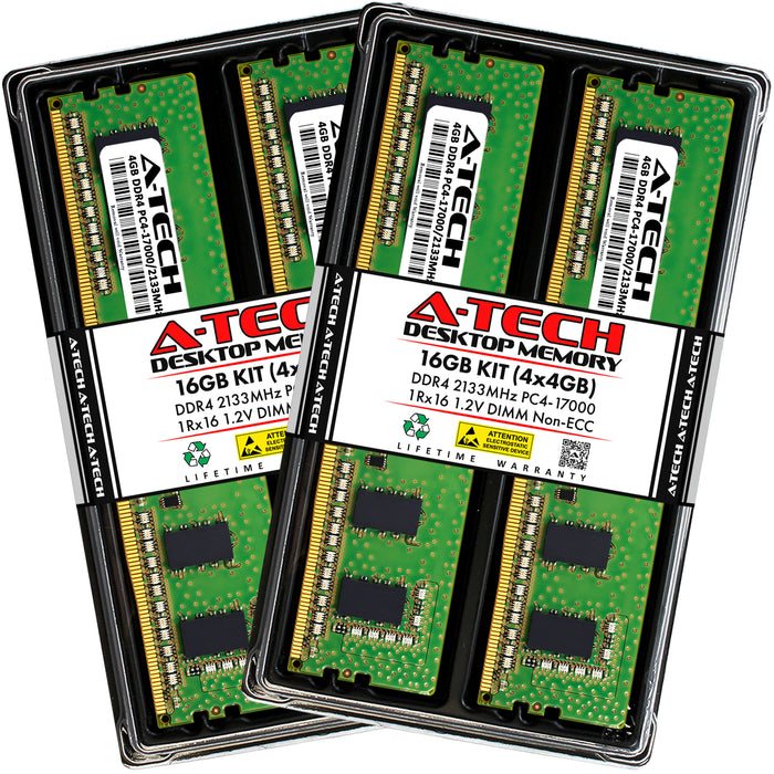 16GB Kit (4 x 4GB) DDR4-2133 (PC4-17000) DIMM SR x16 Desktop Memory RAM