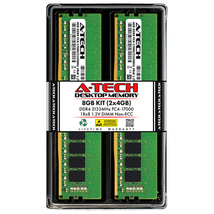 8GB Kit (2 x 4GB) DDR4-2133 (PC4-17000) DIMM SR x8 Desktop Memory RAM