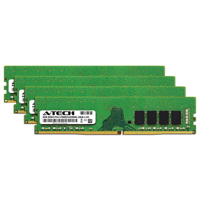 16GB Kit (4 x 4GB) DDR4-2133 (PC4-17000) DIMM SR x8 Desktop Memory RAM