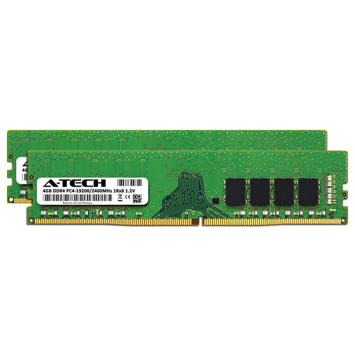 8GB Kit (2 x 4GB) DDR4-2400 (PC4-19200) DIMM SR x8 Desktop Memory RAM
