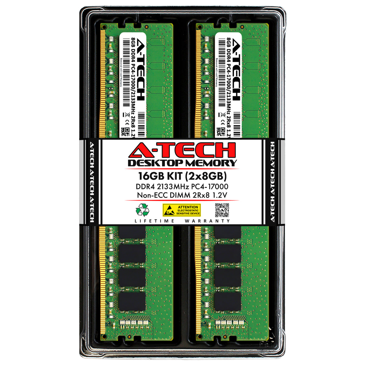 A-Tech 16GB (2 X 8GB) DDR4-2133 (PC4-17000) DIMM Desktop, 50% OFF