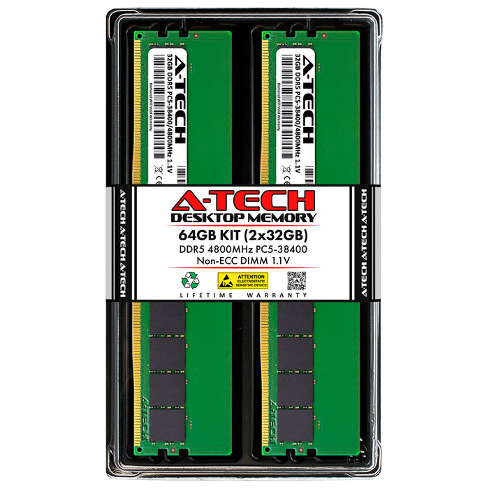 64GB Kit (2 x 32GB) DDR5-4800 (PC5-38400) DIMM DR x8 Desktop Memory RAM