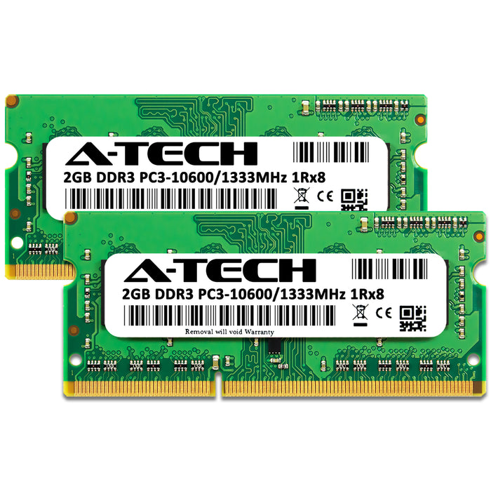 4GB Kit (2 x 2GB) DDR3L-1333 (PC3-10600) SODIMM SR x8 Laptop Memory RAM