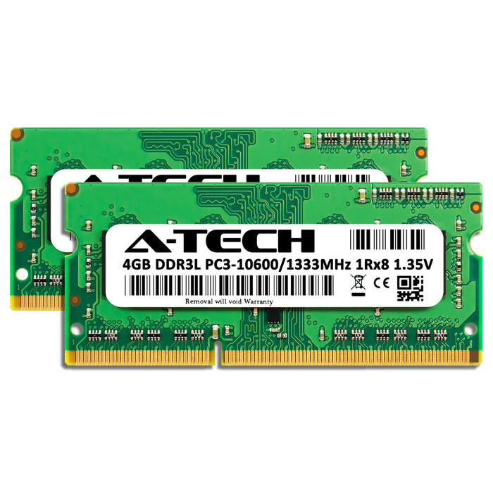 8GB Kit (2 x 4GB) DDR3L-1333 (PC3-10600) SODIMM SR x8 Laptop Memory RAM