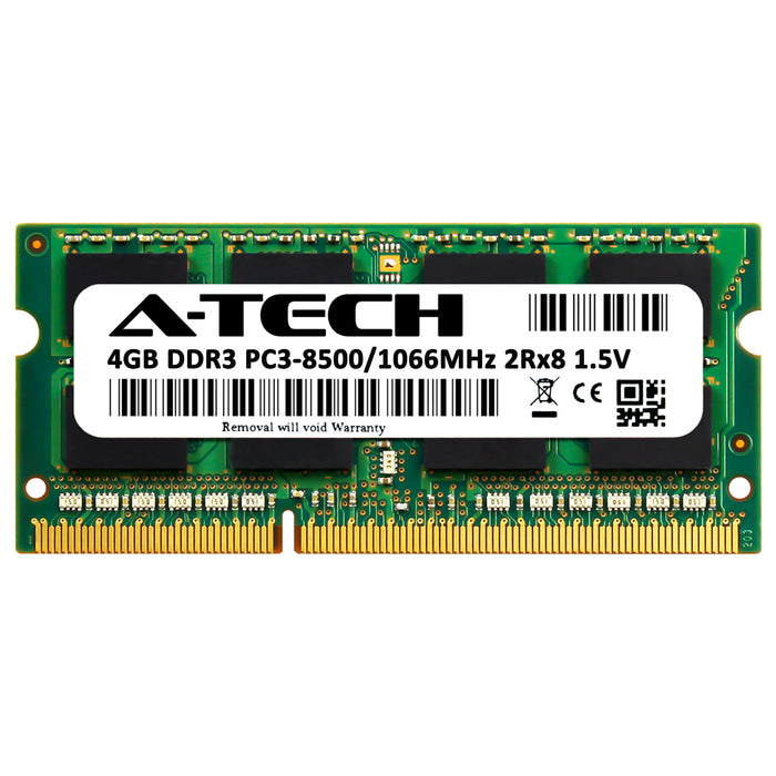 4GB RAM Replacement for Crucial CT51264BC1067 DDR3 1066 MHz PC3-8500 2Rx8 1.5V Non-ECC Laptop Memory Module