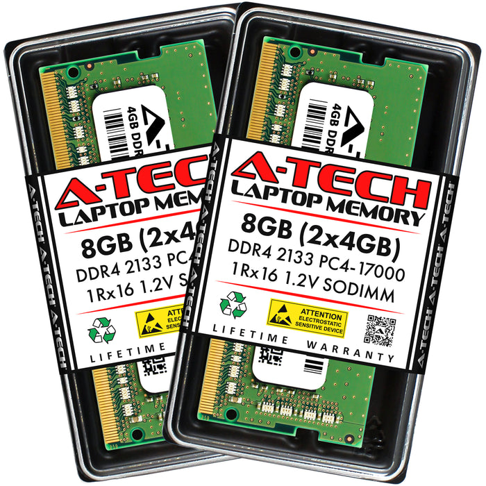 8GB Kit (2 x 4GB) DDR4-2133 (PC4-17000) SODIMM SR x16 Laptop Memory RAM