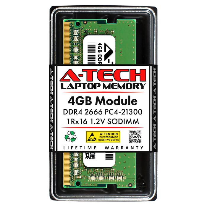 MTA4ATF51264HZ-2G6E1 - Micron Equivalent RAM 4GB 1Rx16 PC4-21300 SODIMM DDR4 2666MHz Non-ECC Unbuffered Laptop Memory Module