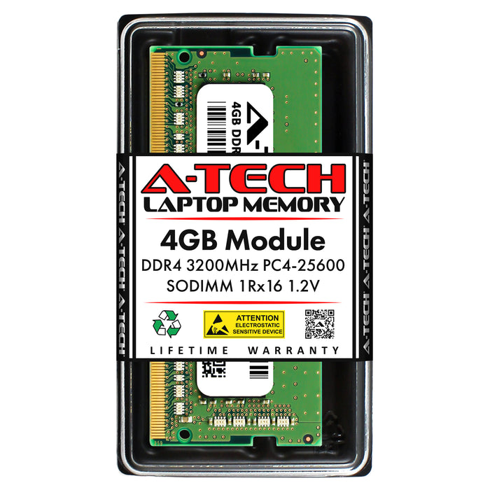 MTA4ATF51264HZ-3G2J1 - Micron Equivalent RAM 4GB 1Rx16 PC4-25600 SODIMM DDR4 3200MHz Non-ECC Unbuffered Laptop Memory Module