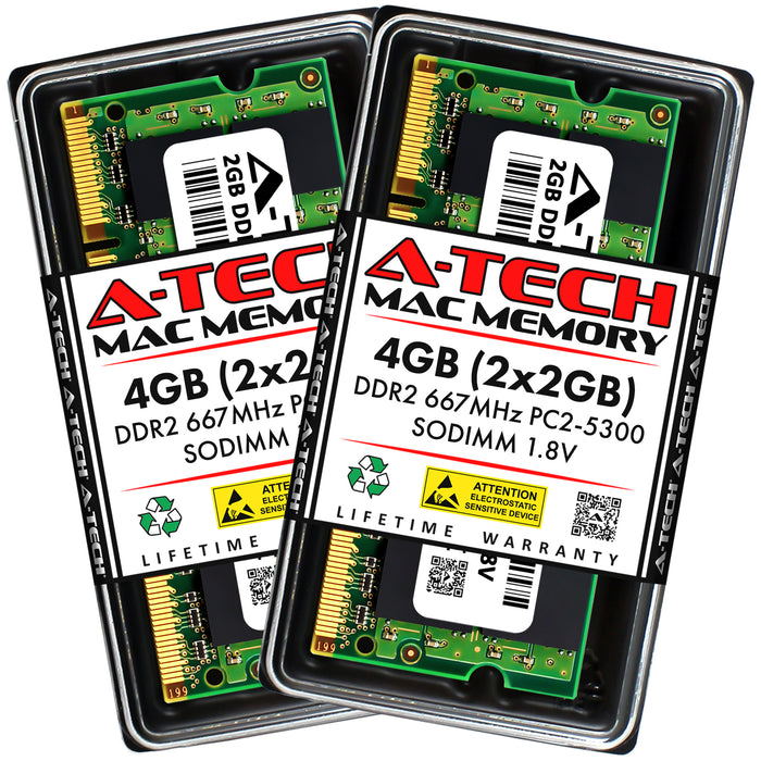 Apple MacBook (13-inch, Early 2009) Memory RAM | 4GB Kit (2x2GB) DDR2 667MHz (PC2-5300) SODIMM