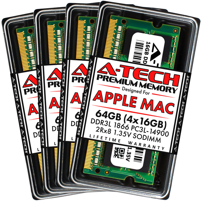 Apple iMac (Retina 5K, 27-inch, Late 2015) Memory RAM | 64GB Kit (4x16GB) DDR3 1866MHz (PC3-14900) SODIMM 1.35V