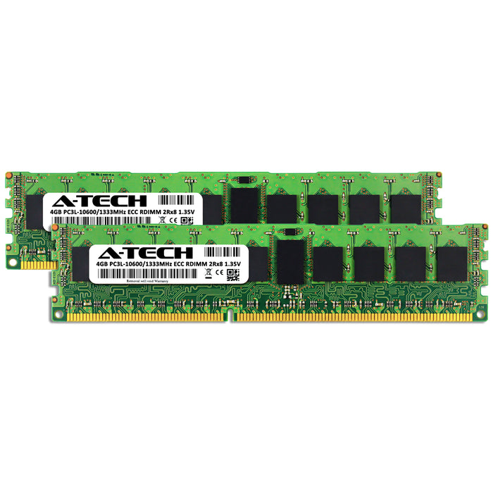 Dell PowerEdge R310 Memory RAM | 8GB Kit (2x4GB) 2Rx8 DDR3 1333MHz (PC3-10600) RDIMM 1.35V