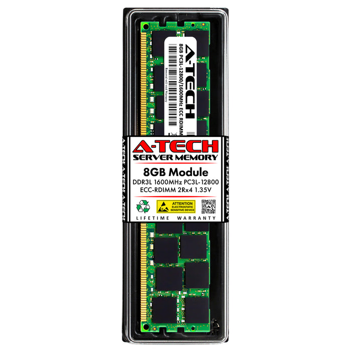 MTA18ADF2G72AZ-2G6 Micron 8GB DDR3 1600 MHz PC3-12800 2Rx4 1.35V RDIMM ECC Registered Server Memory RAM Replacement Module