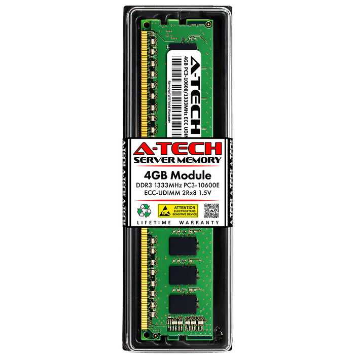 A3132555 Dell 4GB DDR3 1333 MHz PC3-10600 2Rx8 1.5V UDIMM ECC Unbuffered Server Memory RAM Replacement Module