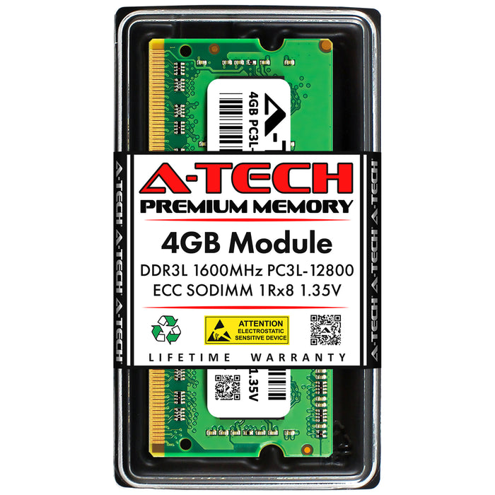 MTA18ASF2G72PZ-2G9 Samsung 4GB DDR3 1600 MHz PC3-12800 1Rx8 1.35V ECC Unbuffered SODIMM Memory RAM Replacement Module
