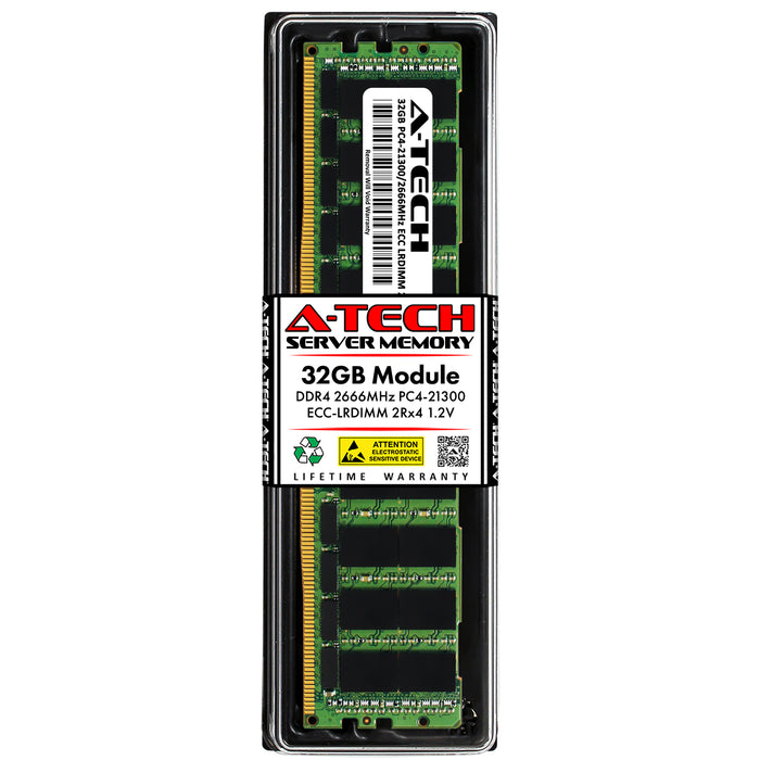 A9723936 Dell 32GB DDR4 2666 MHz PC4-21300 2Rx4 1.2V LRDIMM ECC Load Reduced LRDIMM Server Memory RAM Replacement Module