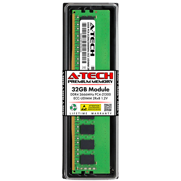 KSM26ED8/32ME Kingston 32GB DDR4 2666 MHz PC4-21300 2Rx8 1.2V UDIMM ECC Unbuffered Server Memory RAM Replacement Module