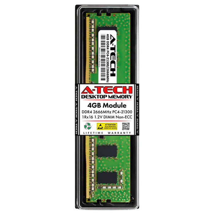 KVR26N19S6L/4 Kingston 4GB DDR4 2666 MHz PC4-21300 1Rx16 1.2V Non-ECC Desktop Memory RAM Replacement Module