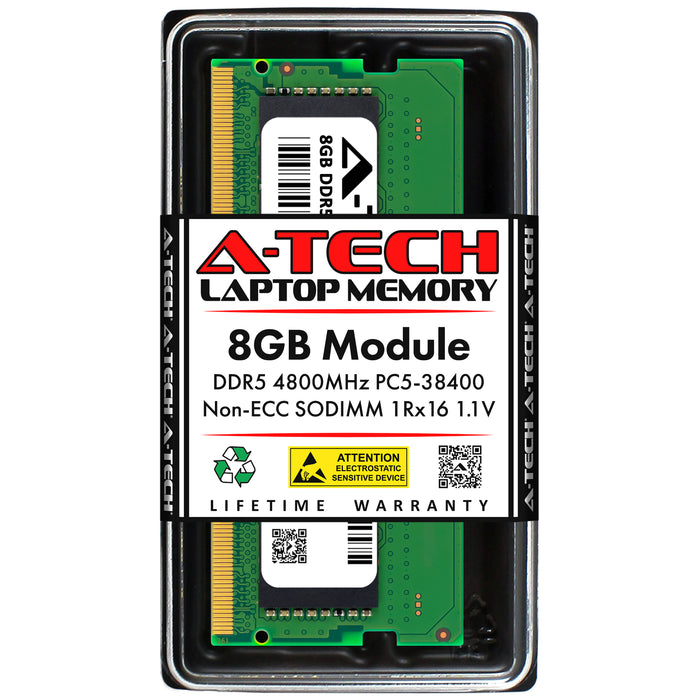 MTA8ATF51264AZ-2G6 Micron 8GB DDR5 4800 MHz PC5-38400 1Rx16 1.1V Non-ECC Laptop Memory RAM Replacement Module